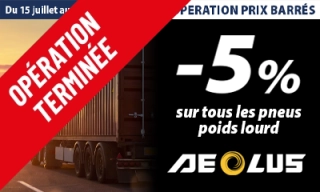 -5% sur tous les pneus poids lourd AEOLUS !