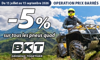 -5% sur tous les pneus quad BKT !