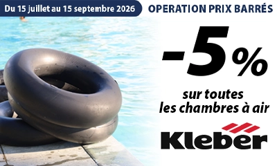 -5% sur tous les chambres à air Kleber !