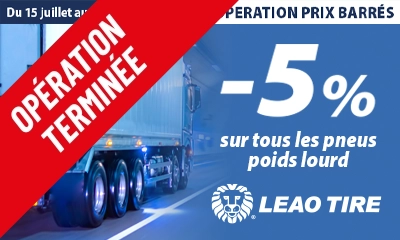 -5% sur tous les pneus poids lourd LEAO !