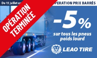 -5% sur tous les pneus poids lourd LEAO !