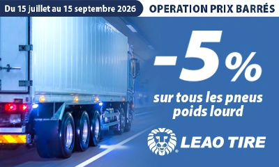 -5% sur tous les pneus poids lourd LEAO !
