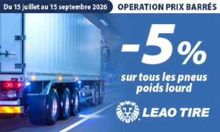 -5% sur tous les pneus poids lourd LEAO !