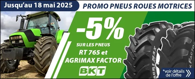 -5% sur les pneus RT 765 et agrimax Factor 2025