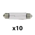 10 ampoules navette HELLA en boîte - 12V 18W - L.44 x d.15 mm - culot SV8.5