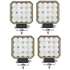 KIT 4 PHARES CARRES 16 LEDS 20W