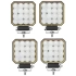 KIT 4 PHARES CARRES 16 LEDS 20W