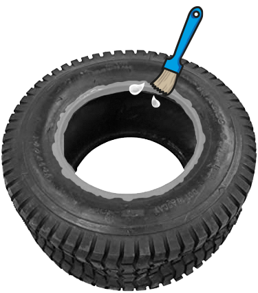 Graisser le talon du pneu avant montage