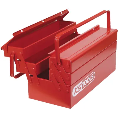 Caisse à outils cadenassable KS TOOLS en métal avec 5 compartiments - L.420 x l.200 x h.200 mm