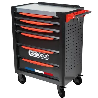 KIT servante mobile d'atelier SF KS TOOLS avec 6 tiroirs - contient 264 outils séparés en 3 modules