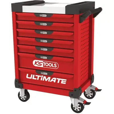 KIT servante mobile d'atelier ULTIMATE KS TOOLS avec 7 tiroirs - contient 206 outils séparés en 13 modules