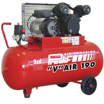 Compresseur à air PRODIF - alimentation monophasée - cuve 100L - puissance 2CV - air aspiré 15m3/h