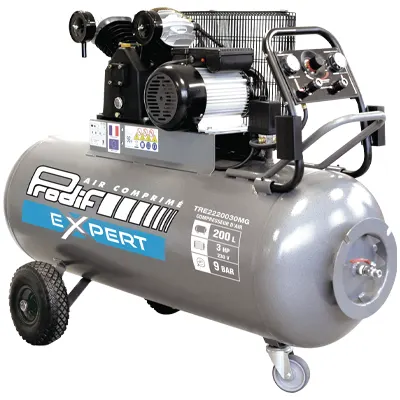 Compresseur à air PRODIF - alimentation monophasée - cuve 200L - puissance 3CV - air aspiré 22,8m3/h