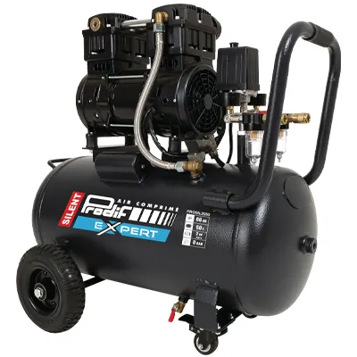 Compresseur à air silencieux PRODIF - alimentation monophasée - cuve 50L - puissance 2CV - air aspiré 14,4m3/h