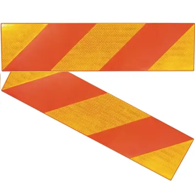 2 plaques réfléchissantes orange et jaune en aluminium pour remorque - L.565 x l.196 mm