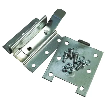 Support fixation complet en acier galvanisé pour plaque de signalisation - 6 trous - côté gauche