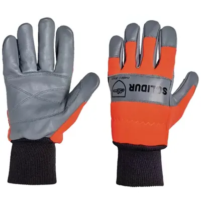 Gants tronçonneuse SOLIDUR protection "main gauche" cèdre - taille 9