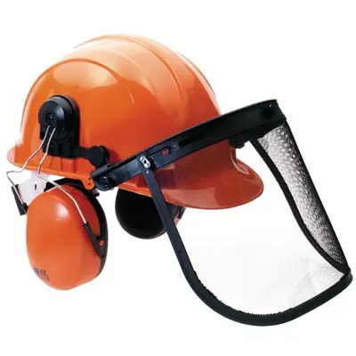 Casque complet antibruit et visière de protection grillagée TECHNI-POWER