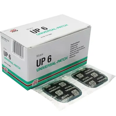 50 emplâtres carrés UP6 TIP-TOP pour pneu radial et diagonal - L.43 x l.43 mm - en boite